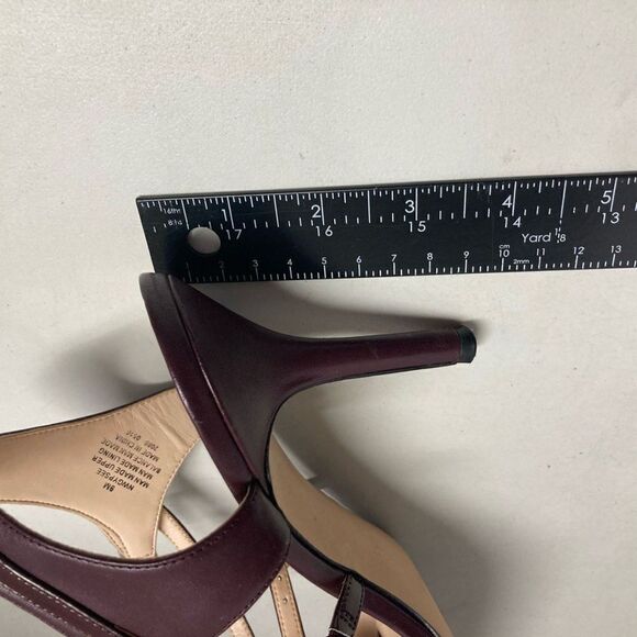 NINE WEST Gypsee‎ Wine Maroon Heels Size 9 M - Picture 8 of 10